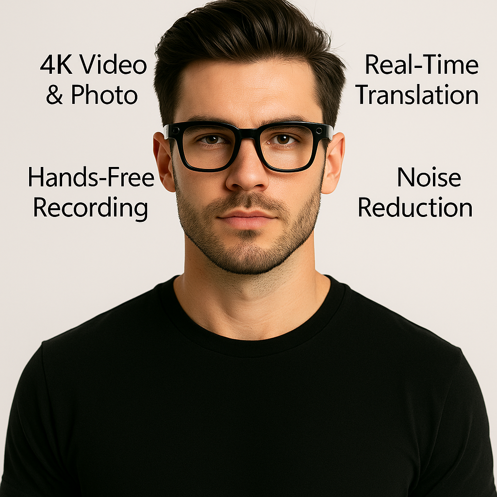4k Camera  AI Smart Glasses