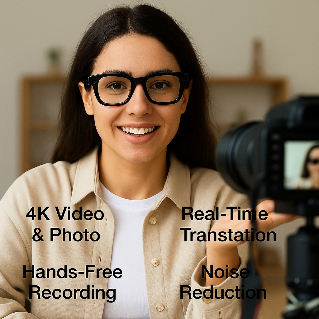 4k Camera  AI Smart Glasses