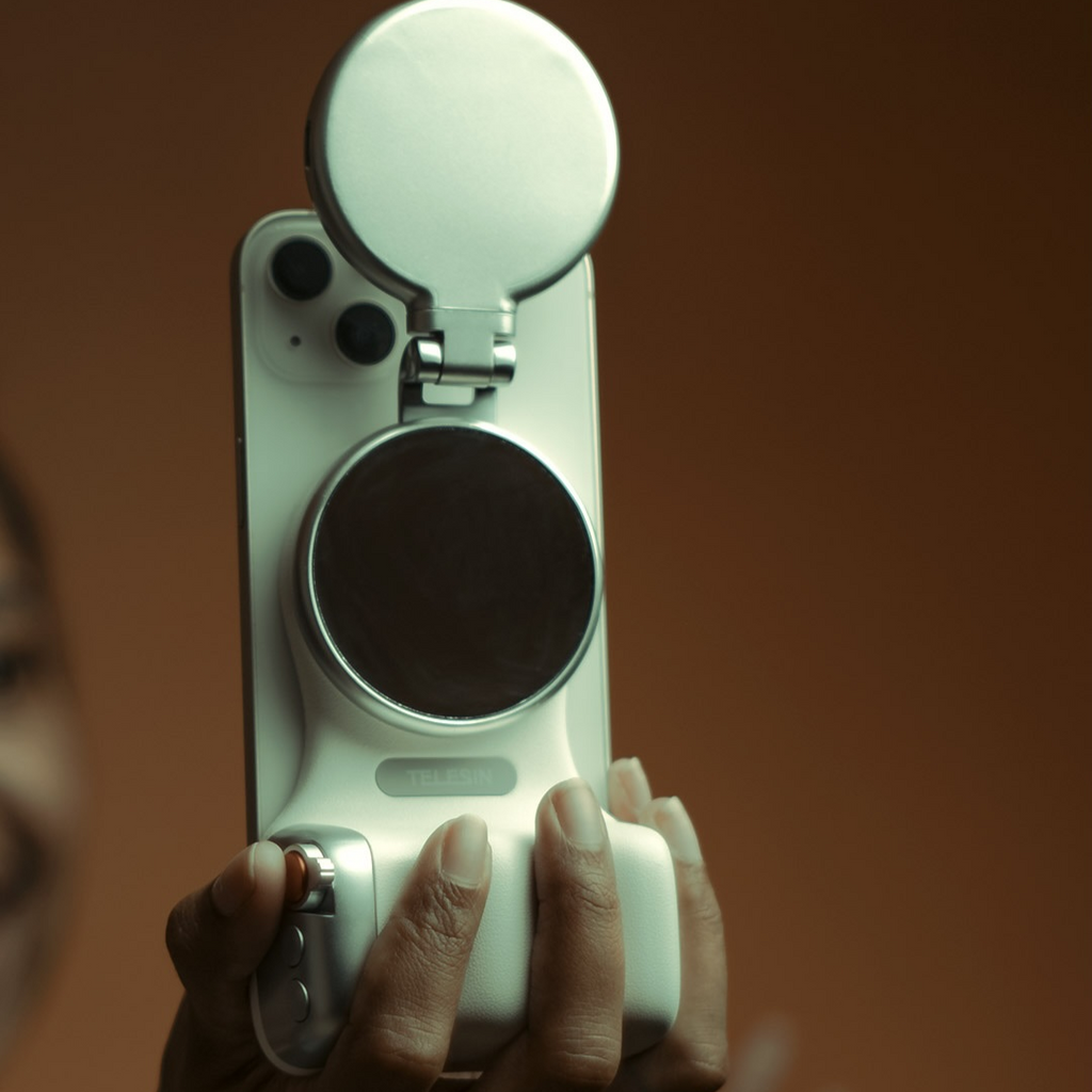 MagShot™ Pro – Magnetic Phone Camera Grip with Dual-Sided Fill Light & Bluetooth Shutter