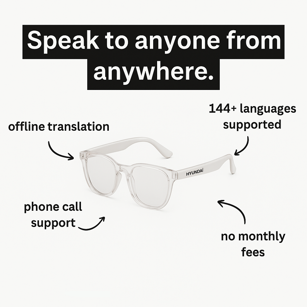 Hyundai C8 Ai Translation Glasses by Evoza