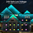 Waterproof LED String Light for Outdoor Use with App Control, 54 Scene Modes