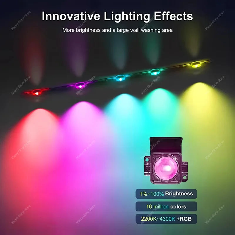 Waterproof LED String Light for Outdoor Use with App Control, 54 Scene Modes